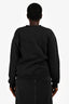 Sporty and Rich Black Cotton White Logo Crewneck Sweater Size M