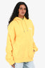 Jacquemus Yellow Cotton White Logo Hoodie Size XXL