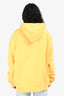 Jacquemus Yellow Cotton White Logo Hoodie Size XXL