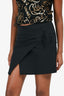 Isabel Marant Black Ruched Cotton Mini Skirt Size 24