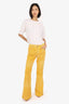 Gucci Yellow  Corduroy Flared Leg Pants Size 27