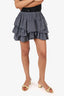 Isabel Marant Grey Silk Tired Ruffled Mini Skirt Size 1