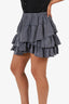 Isabel Marant Grey Silk Tired Ruffled Mini Skirt Size 1