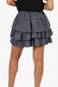 Isabel Marant Grey Silk Tired Ruffled Mini Skirt Size 1