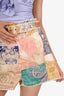 Zimmermann Multicolour Linen Anneke Patch Paisley Belted Shorts Size 0
