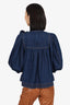 Zimmermann Blue Denim Tie Puff-sleeve Blouse Size 0