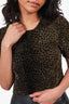 Alexander Wang Black/Brown Leopard Print Cropped Top Size M