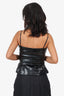 Jonathan Simkhai Black Faux Leather Draped Bustier Top Size 4