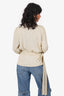 Diane von Furstenberg Gold Glitter Bead Trimmed Cardigan Size L