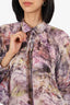 Elizabeth and James Purple Silk Printed Blouse Size XS