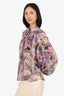 Elizabeth and James Purple Silk Printed Blouse Size XS