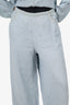 Jean Paul Gaultier Blue Linen Zip-up Jacket With Wide Leg Pants Set Size 6