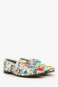 Gucci White/Multicolor Canvas Floral Print Princetown Loafers Size 39