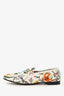 Gucci White/Multicolor Canvas Floral Print Princetown Loafers Size 39