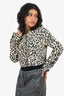 Chloe Beige/Black Leopard Print Cropped Jacket Size 36