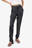 Saint Laurent Black Glitter Wool Straight Leg Trousers Size 40
