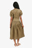A Bronze Age Green Poplin Short Sleeves Maxi Dress Size XS