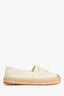 Pre-Loved Chanel™ Cream/Gold CC Canvas Espadrilles Size 38