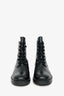 Louis Vuitton Black Leather Combat Boots with Patches Size 37