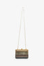 Judith Leiber Gold/Grey Ombre Striped Crystal Rectangular Clutch on Chain