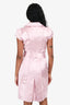 Louis Vuitton Pink Silk Collared Midi Dress with Belt Est. Size 38