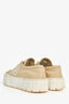 Prada Beige Nylon White Rubber Platform Sneakers Size 36.5