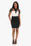 Sandro Black/White Lace Collared Bow Dress Size 1