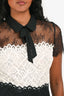 Sandro Black/White Lace Collared Bow Dress Size 1
