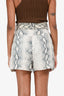Zimmermann Snake Print High Rise Belted Shorts Size 1
