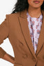 Veronica Beard Brown Double Breasted Ruched Sleeve Blazer Size 2