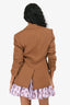 Veronica Beard Brown Double Breasted Ruched Sleeve Blazer Size 2