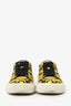 Versace Black/Yellow Barocco Print Low Top Sneakers Size 36