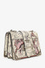 Prada White Leather Glace Rabbit Print Crossbody Bag