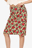 Moschino Black/Yellow/Red Linen Floral Print Mini Skirt Size 14