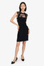 The Kooples Black Lace Detail Knee Length Dress Size 1