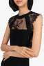 The Kooples Black Lace Detail Knee Length Dress Size 1