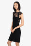 The Kooples Black Lace Detail Knee Length Dress Size 1