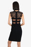 The Kooples Black Lace Detail Knee Length Dress Size 1