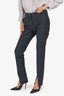 Tibi Grey Wool Check Single Breasted Cut-Out Sleeve Trousers Size 2