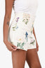 Alemais Cream Floral Printed Shorts Size 8