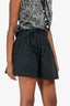 Ulla Johnson 2022 Black Pleated Front Tie Waist Shorts Size 4 US