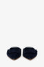 Manolo Blahnik Navy Suede Leather Maysala Mules Size 41