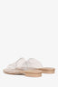 Cult Gaia Beige Leather/PVC Slides Size 41