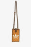 Gucci X Adidas Brown Coated Canvas Phone Pouch Crossbody Bag