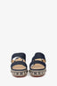 Christian Louboutin Blue Denim Studded Espadrilles Sandals Size 38