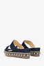 Christian Louboutin Blue Denim Studded Espadrilles Sandals Size 38