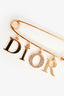 Christian Dior Gold Toned Metal Crystal Embellished 'DIOR' Safety Pin Charm