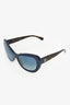 Pre-Loved Chanel™ Navy Blue/Brown Tortoiseshell Oversized Sunglasses