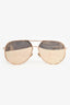 Christian Dior Rose Gold Aviator 'Diorbydior' Sunglasses with Cannage Trim