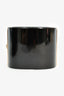 Pre-Loved Chanel™ 2015 Black Resin Crystal CC Cuff Bracelet